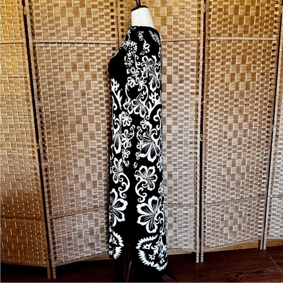 ❄️ Farm RIO for Anthropologie cashew Mandela Knit Puff Sleeve Sweater Dress XL - Picture 9 of 12